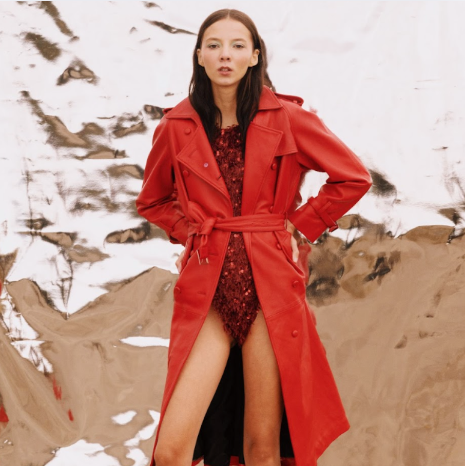 MARA LEATHER TRENCH COAT